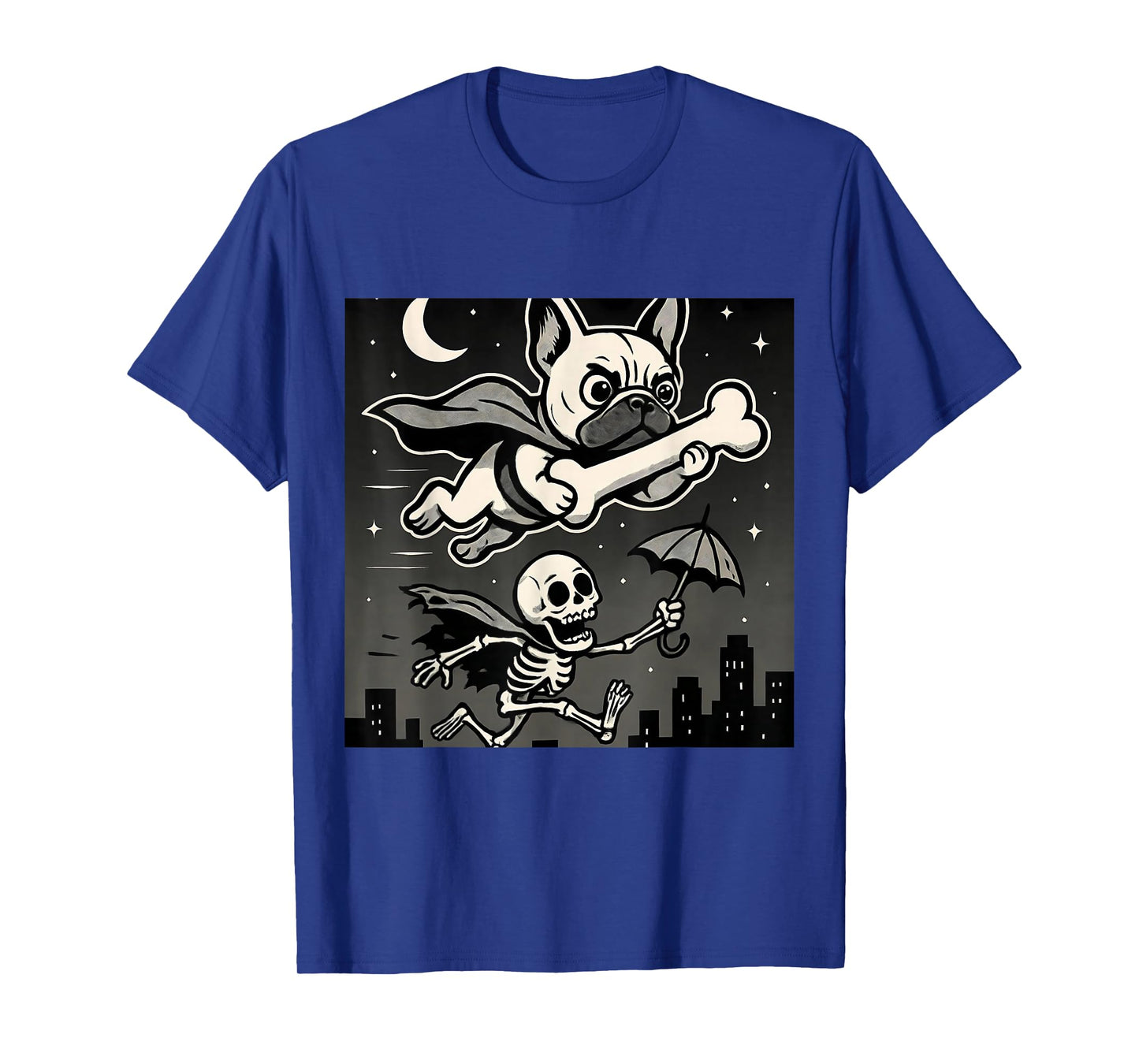 Funny Halloween French Bulldog Skeleton Spooky Season T-Shirt