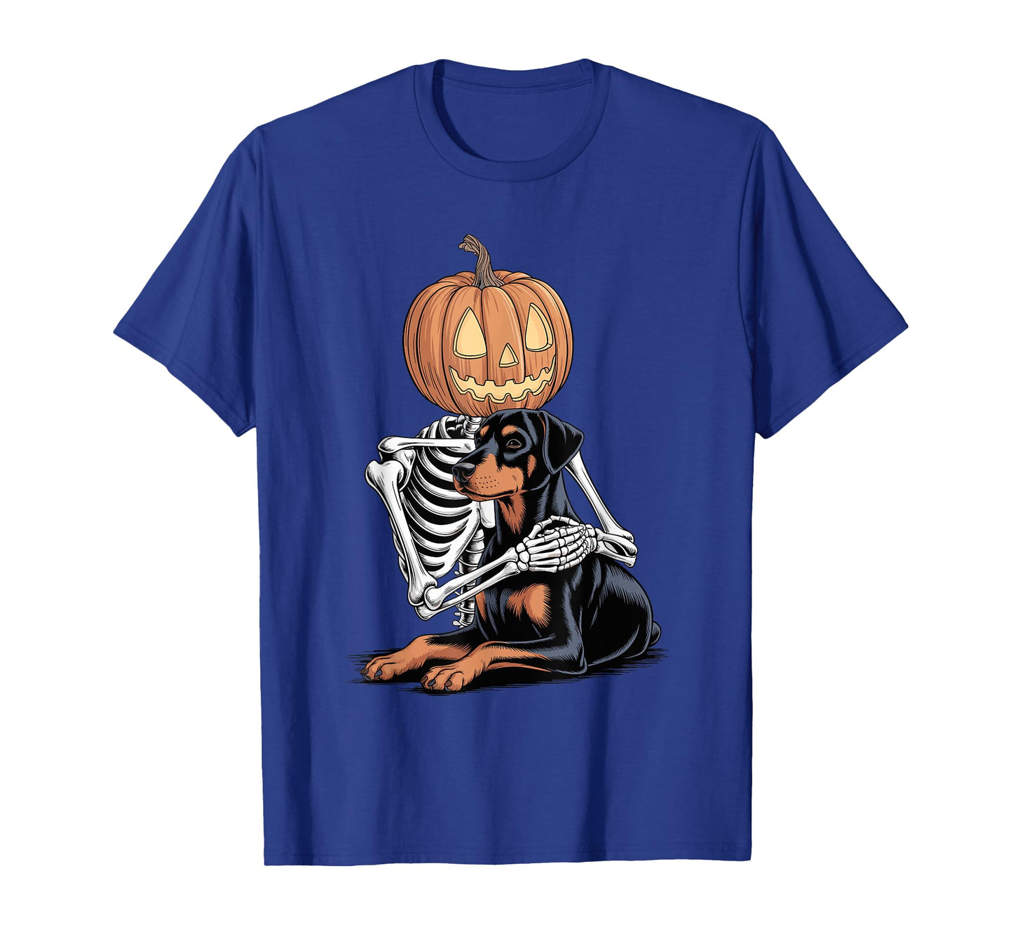 Halloween Skeleton Doberman Pinscher Dobbie T-Shirt