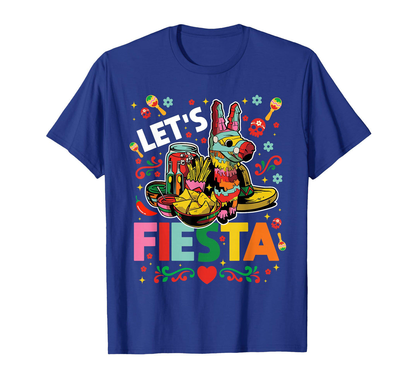 Let's Fiesta Cinco De Mayo Camisa Mexicana Hombre T-Shirt