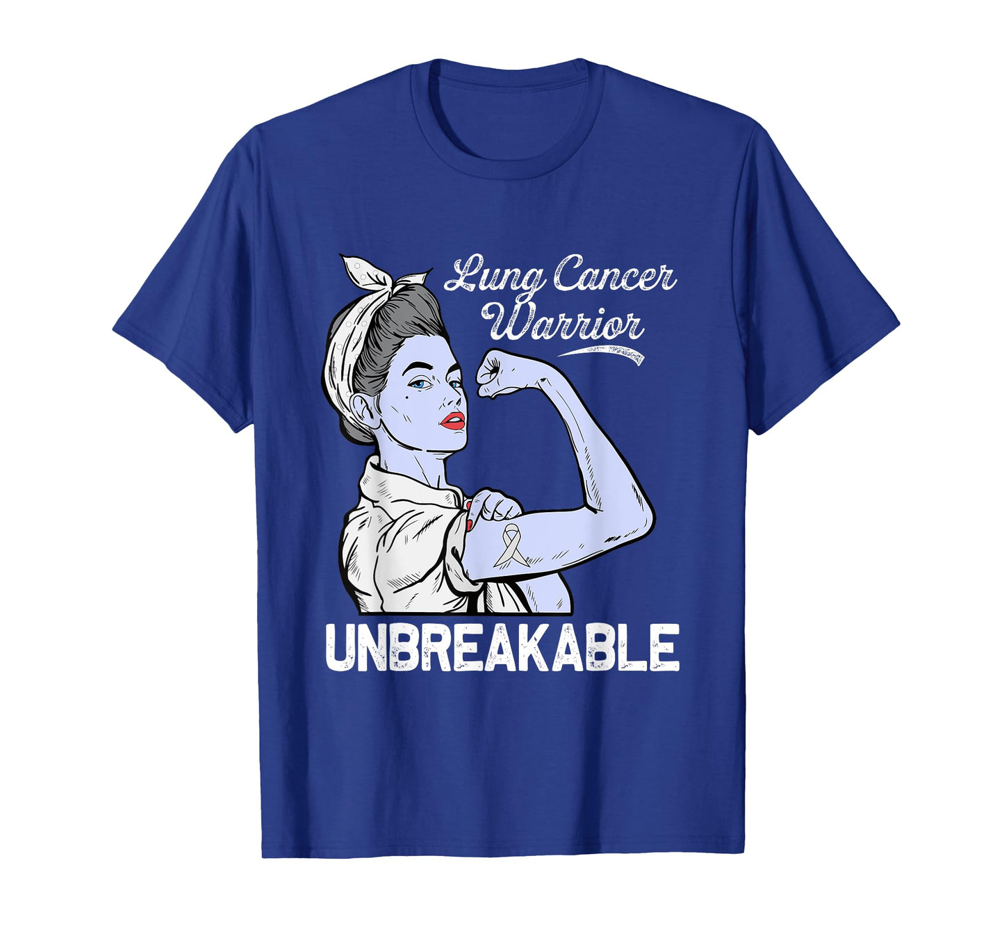 Lung Cancer Warrior Awareness White Ribbon Support For Women T-Shirt