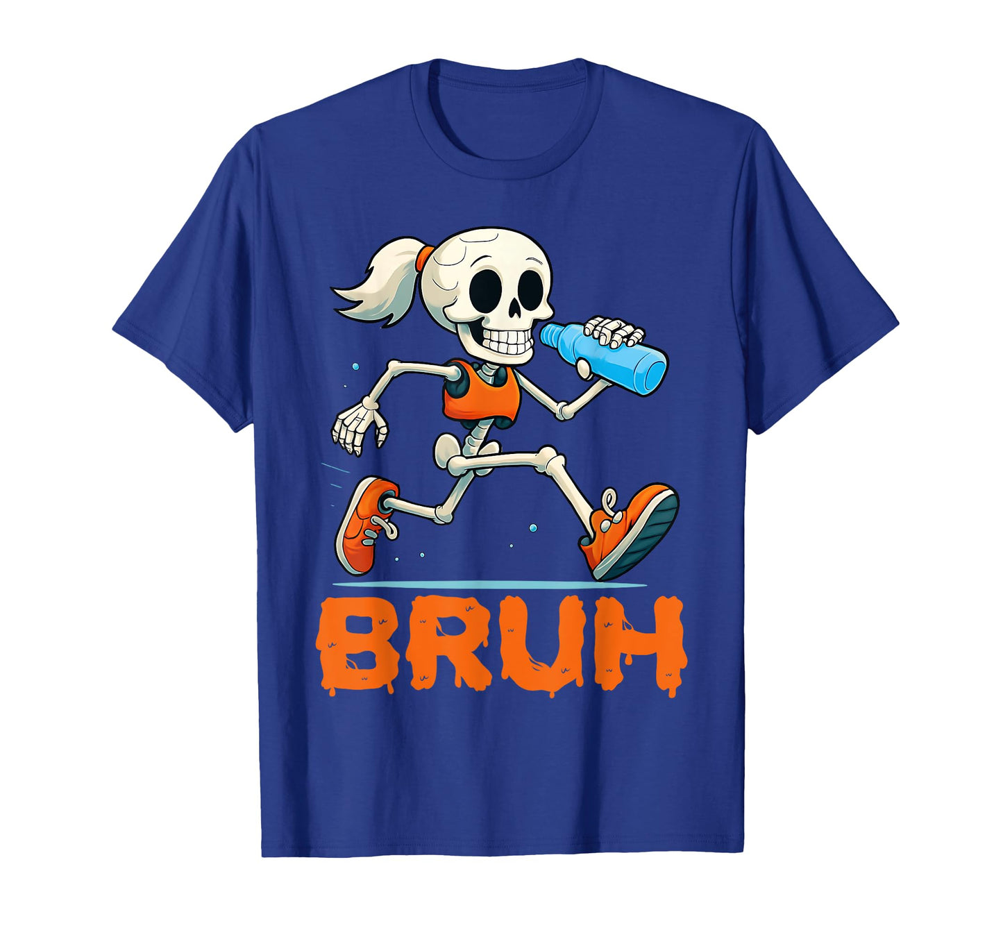 Bruh Running Skeleton Halloween Costume Spooky Runners Lover T-Shirt