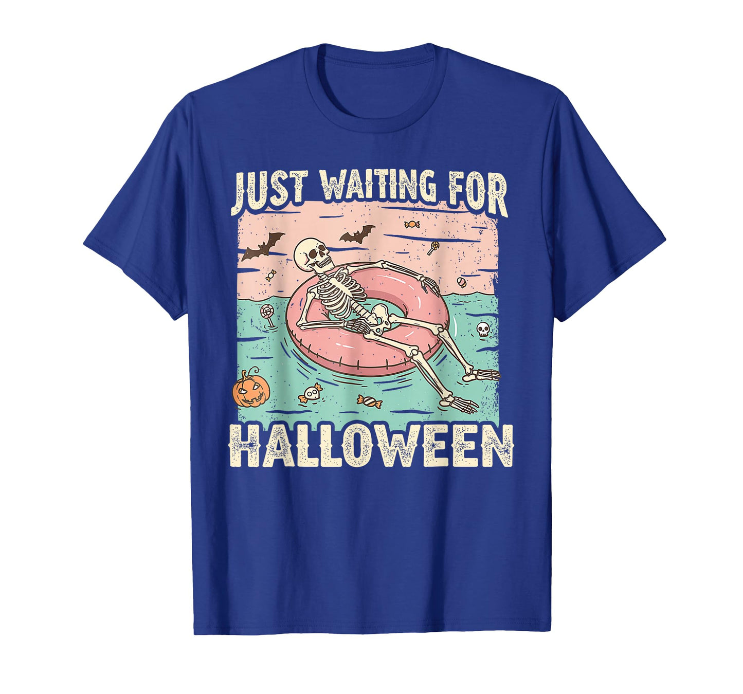 Spooky Summer Skeleton Just Waiting for Halloween T-Shirt