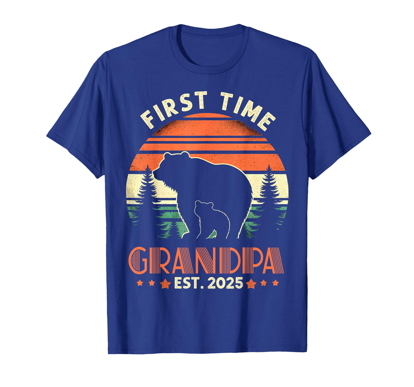 First Time Grandpa Est 2025 for New Dad Funny Fathers Day T-Shirt
