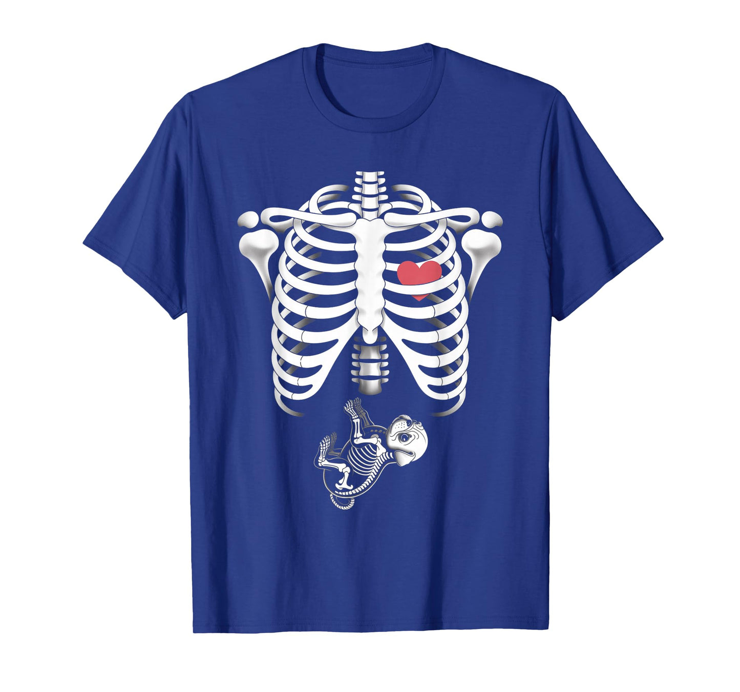 Skeleton Pregnancy Announcement Pug Lovers Halloween T-Shirt