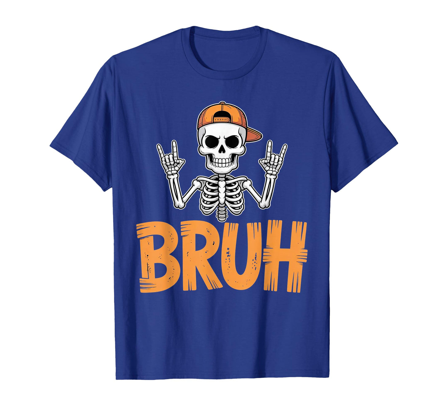 Halloween Punk Rock Skeleton Cool Rockers Skaters Bruh T-Shirt