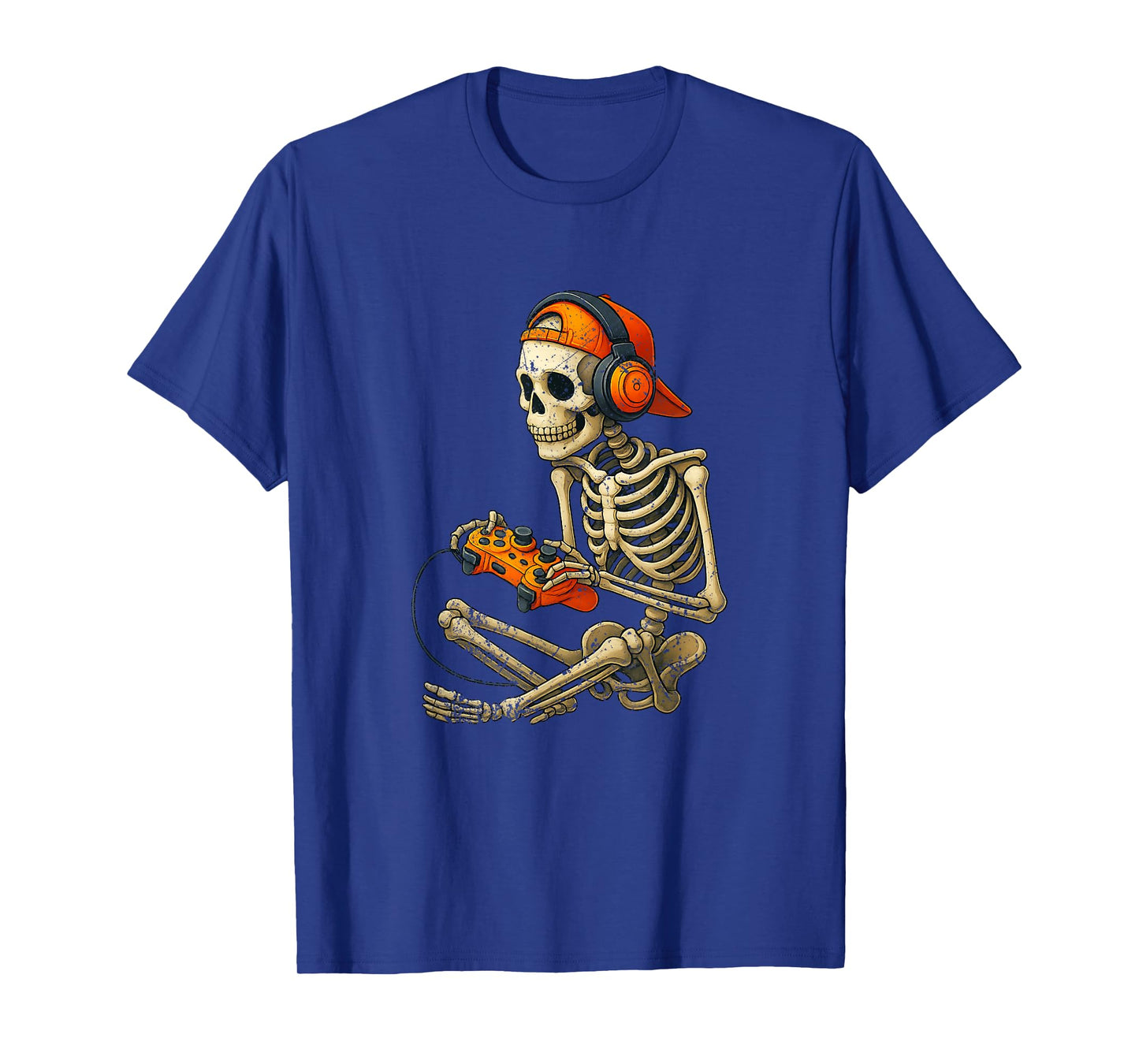 Cool Skeleton Gamer with Headphones and Controller T-Shirt
