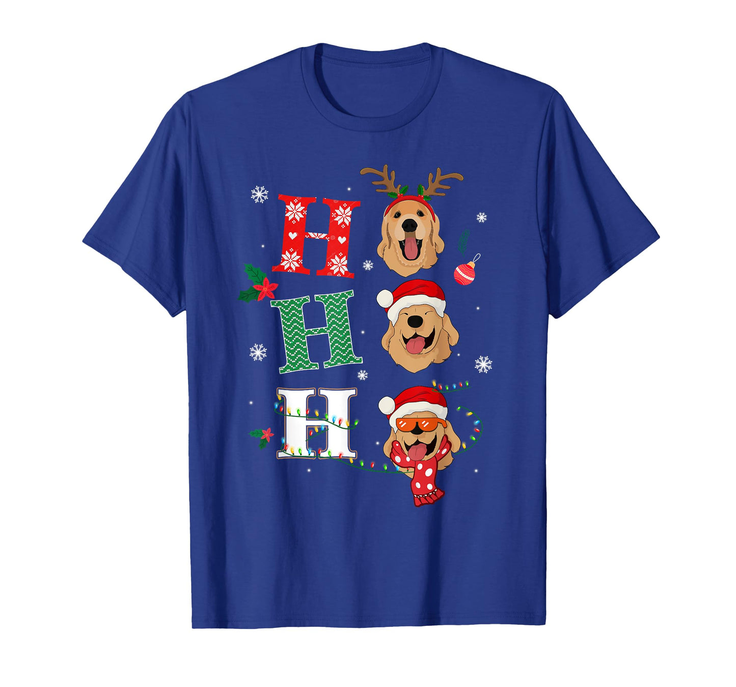 Ho Ho Ho Retrievers Golden Xmas Outfit Christmas Costume T-Shirt