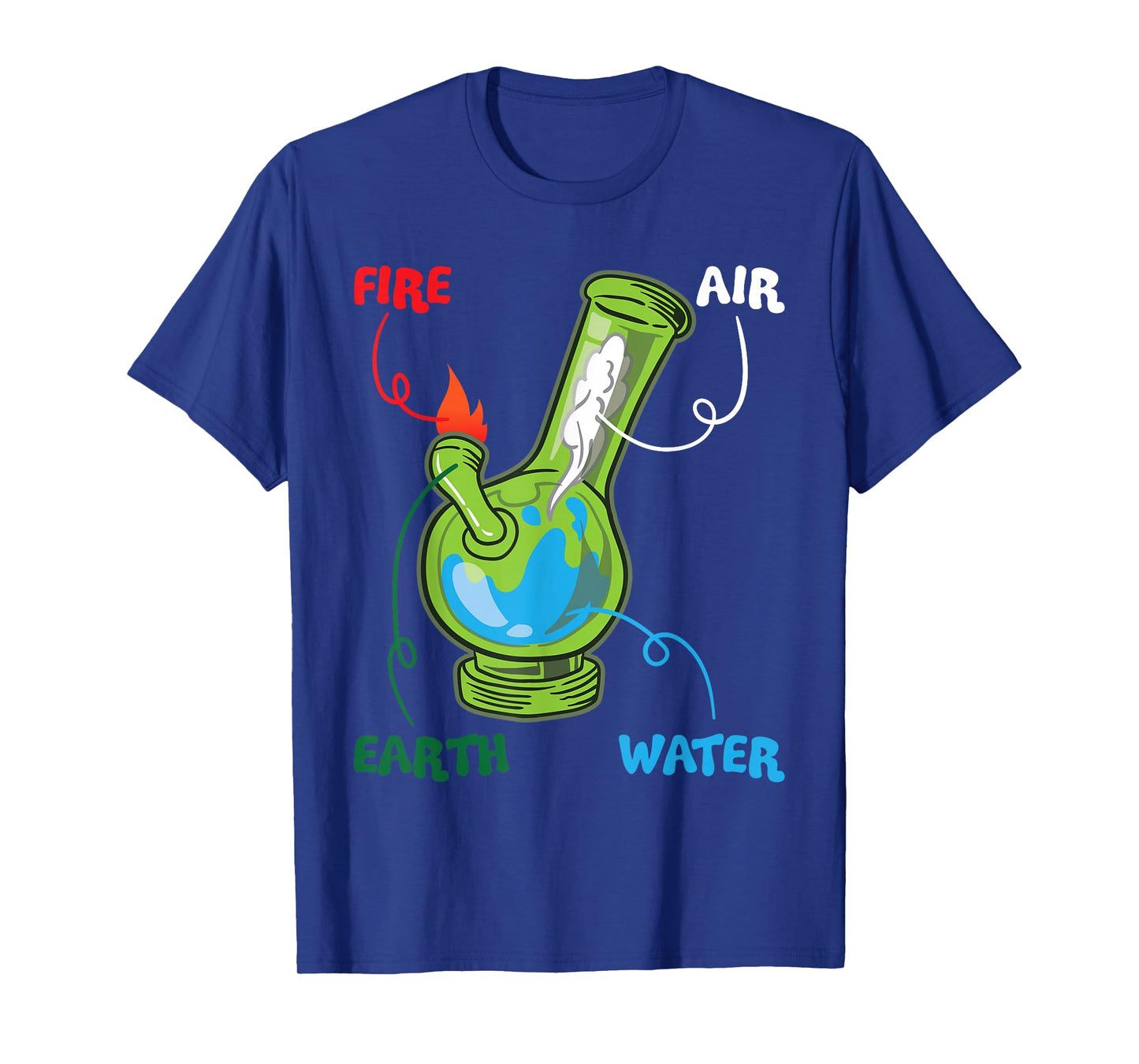 Bong Elements Fire Water Air Earth Cannabis Anatomy Fun T-Shirt