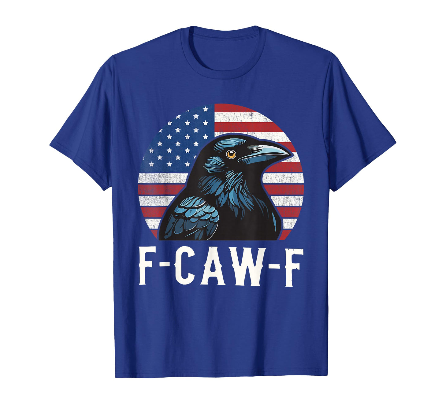 F-Caw-F Funny Crow Halloween Gothic USA Flag T-Shirt