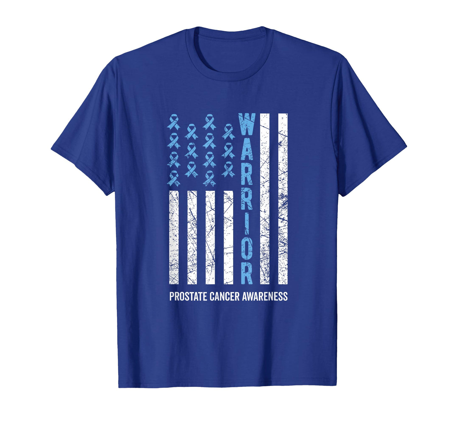 Warrior Light Blue Ribbon Prostate Cancer Awareness T-Shirt