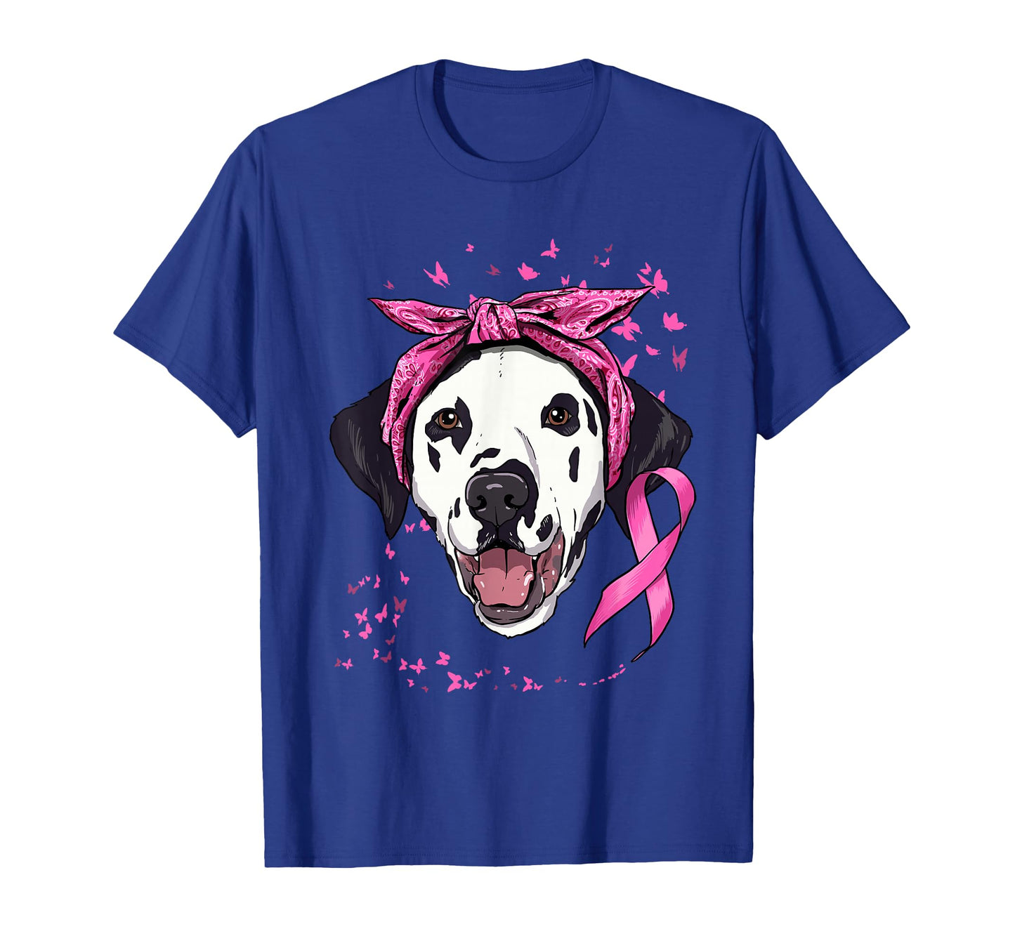 Dalmatian Pink Ribbon Breast Cancer Awareness Survivor T-Shirt
