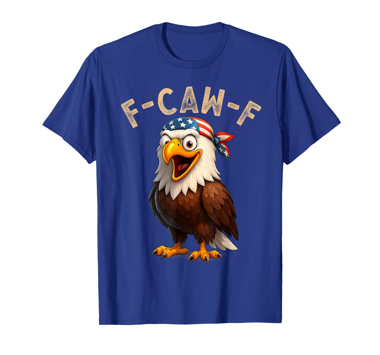 F-Caw-F Eagle FCAWF Humour US Flag Bandana Funny Bald Eagle T-Shirt