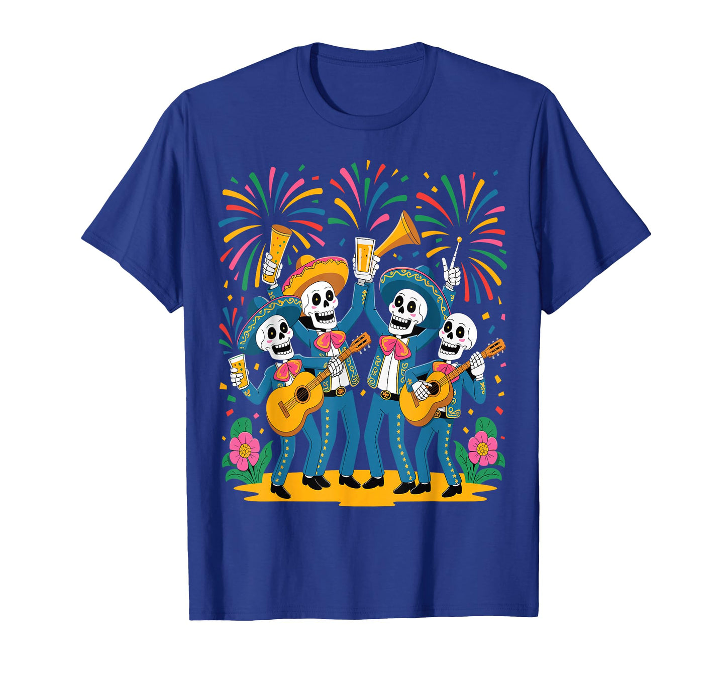 Skeletons Dancing Mexican Day of The Dead Dia de Muertos T-Shirt