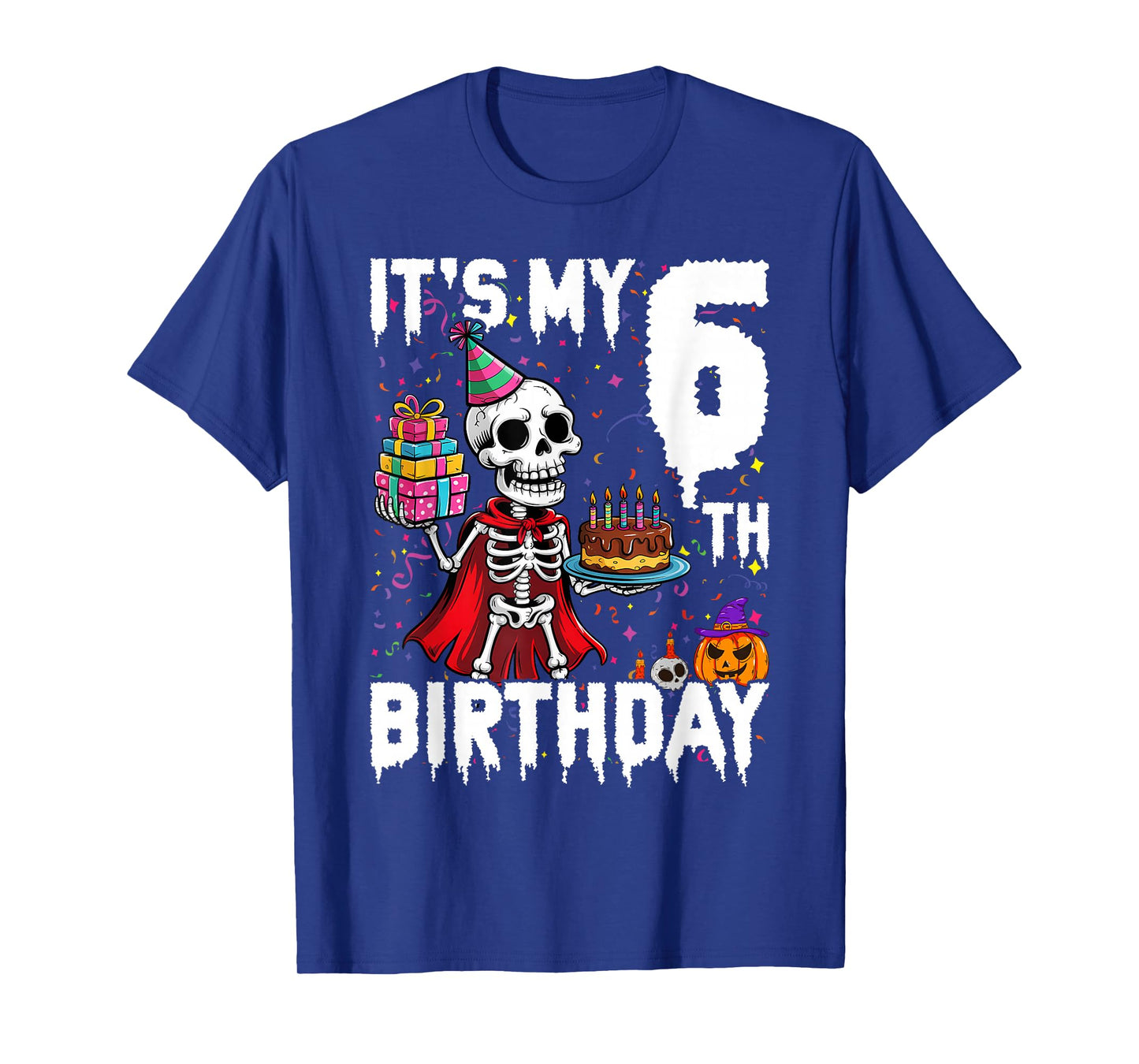 It's My 6th Birthday Party Halloween Skeleton T-Shirt