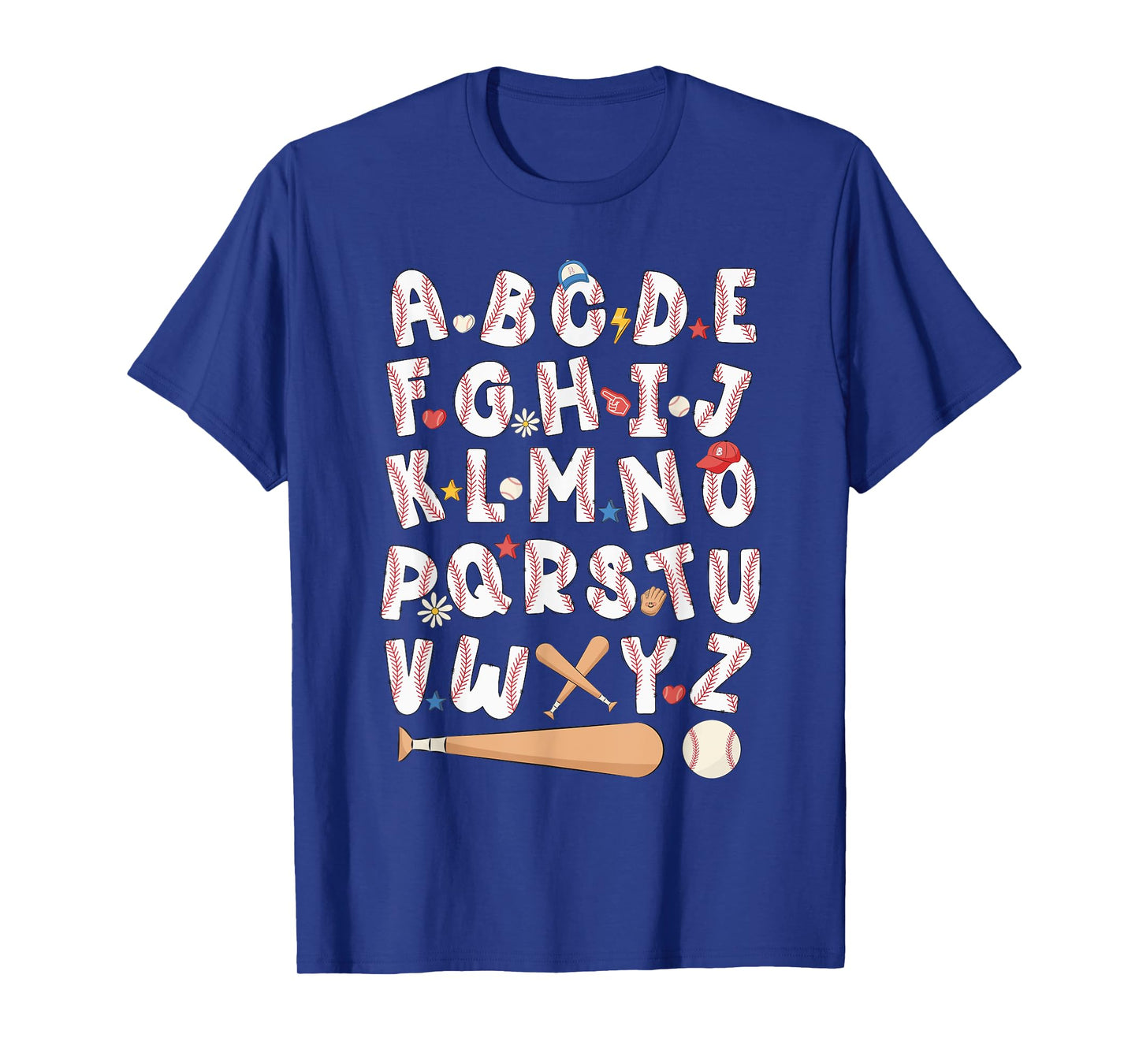 Alphabet Baseball ABCs Letters Kids Boys Girls Teacher T-Shirt