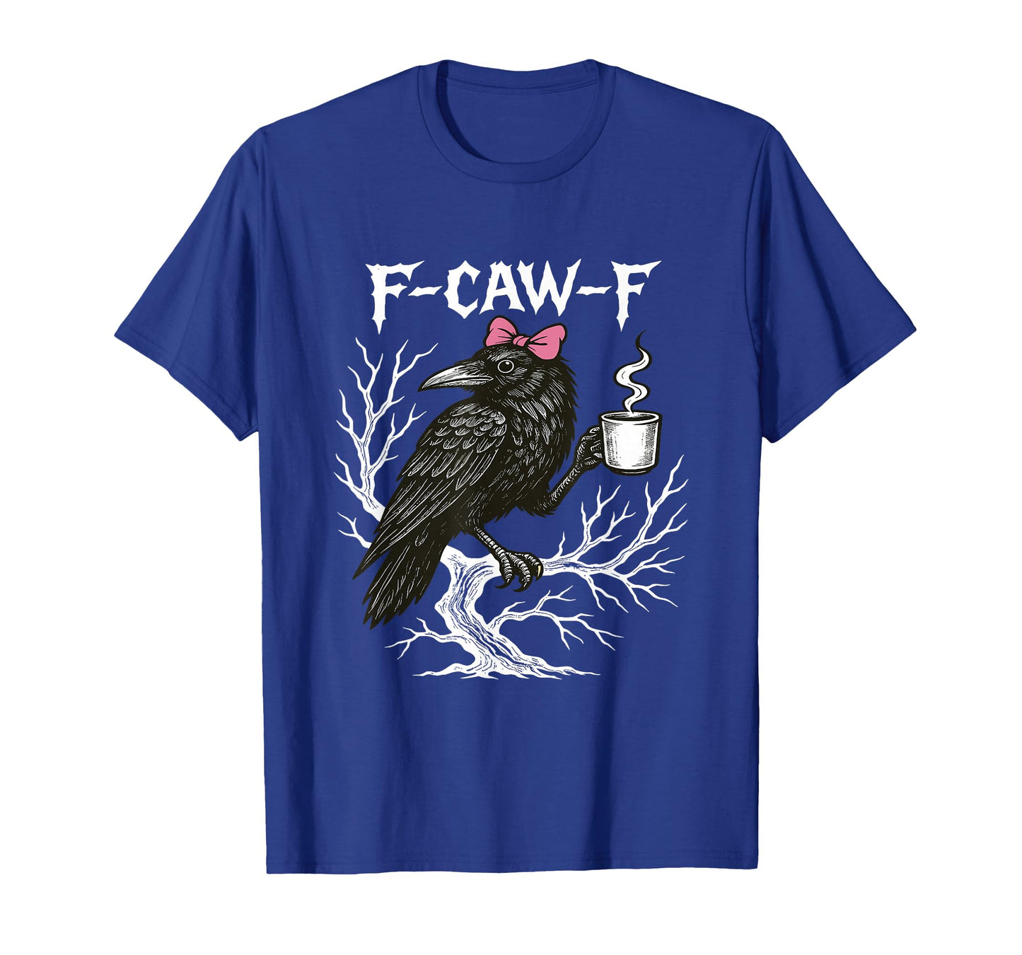 Coquette Bow Crow Raven F-CAW-F Halloween Dark Bird Spooky T-Shirt