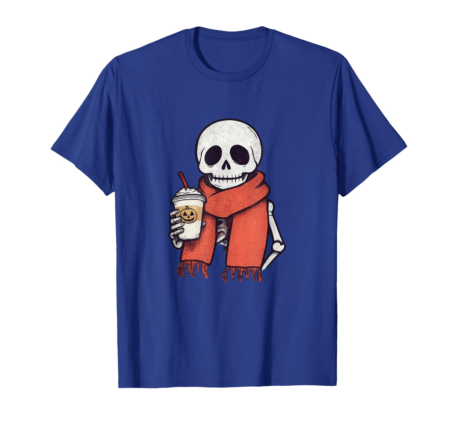 Halloween Spooky Season Funny Skeleton Ice Coffee Latte Fall T-Shirt