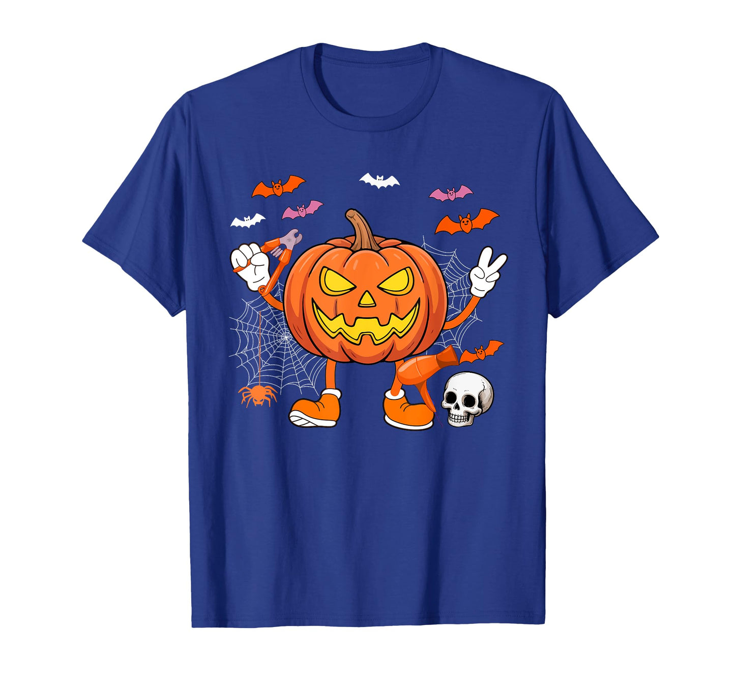 Dog Groomer Job Horror Carved Pumpkin Halloween Costume Team T-Shirt