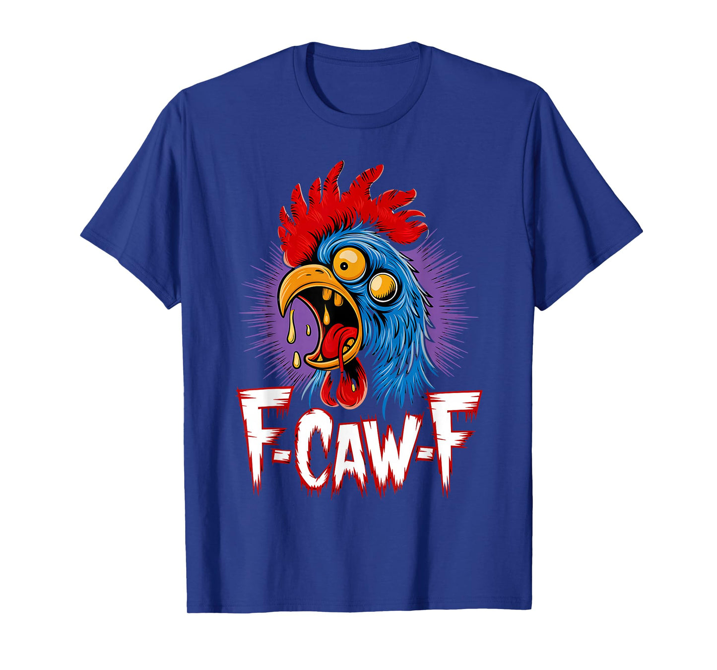 Zombie Chicken F-CAW-F Scary Rooster Halloween Horror Joke T-Shirt