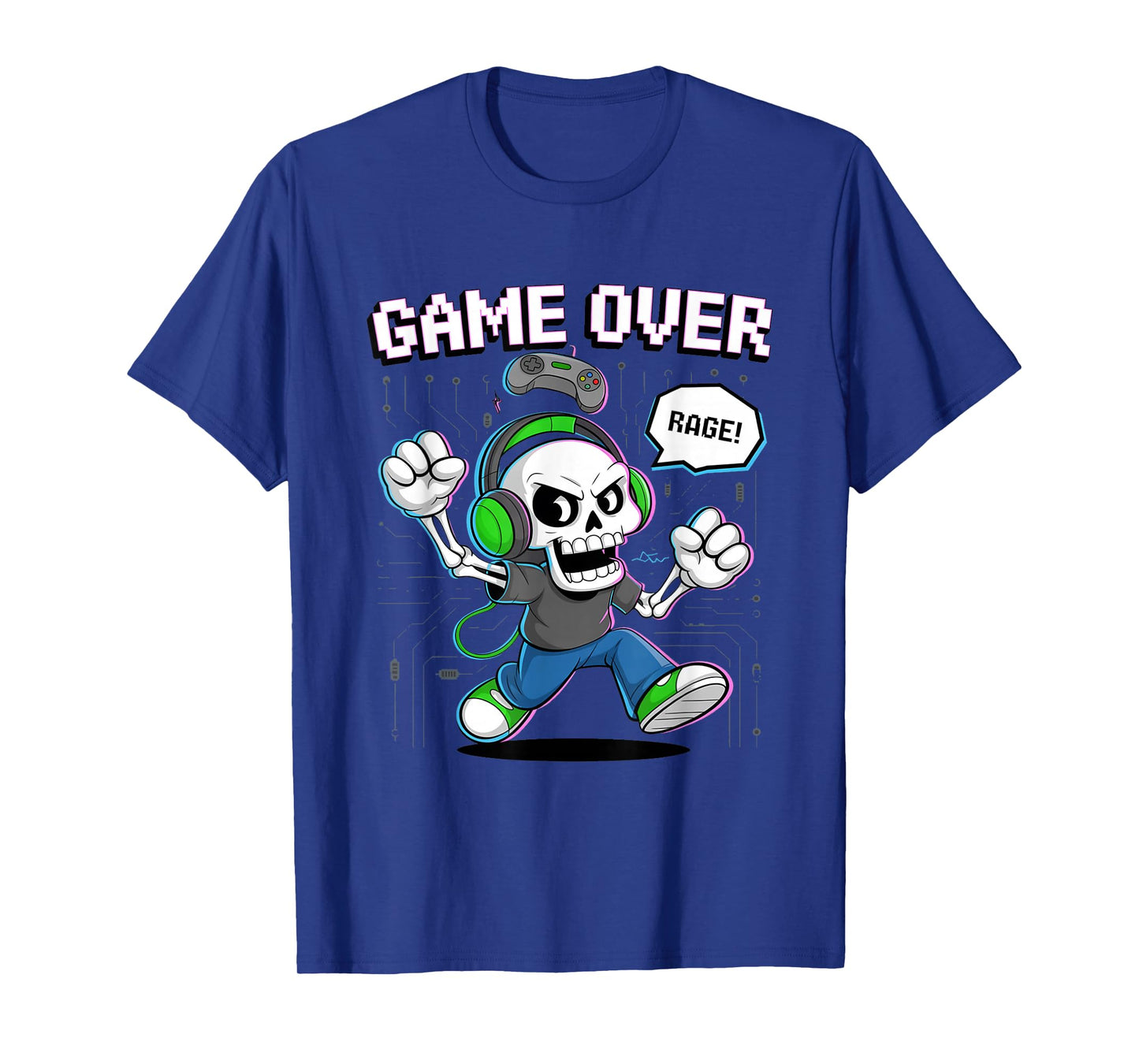 Funny Halloween Skeleton Gamer T-Shirt