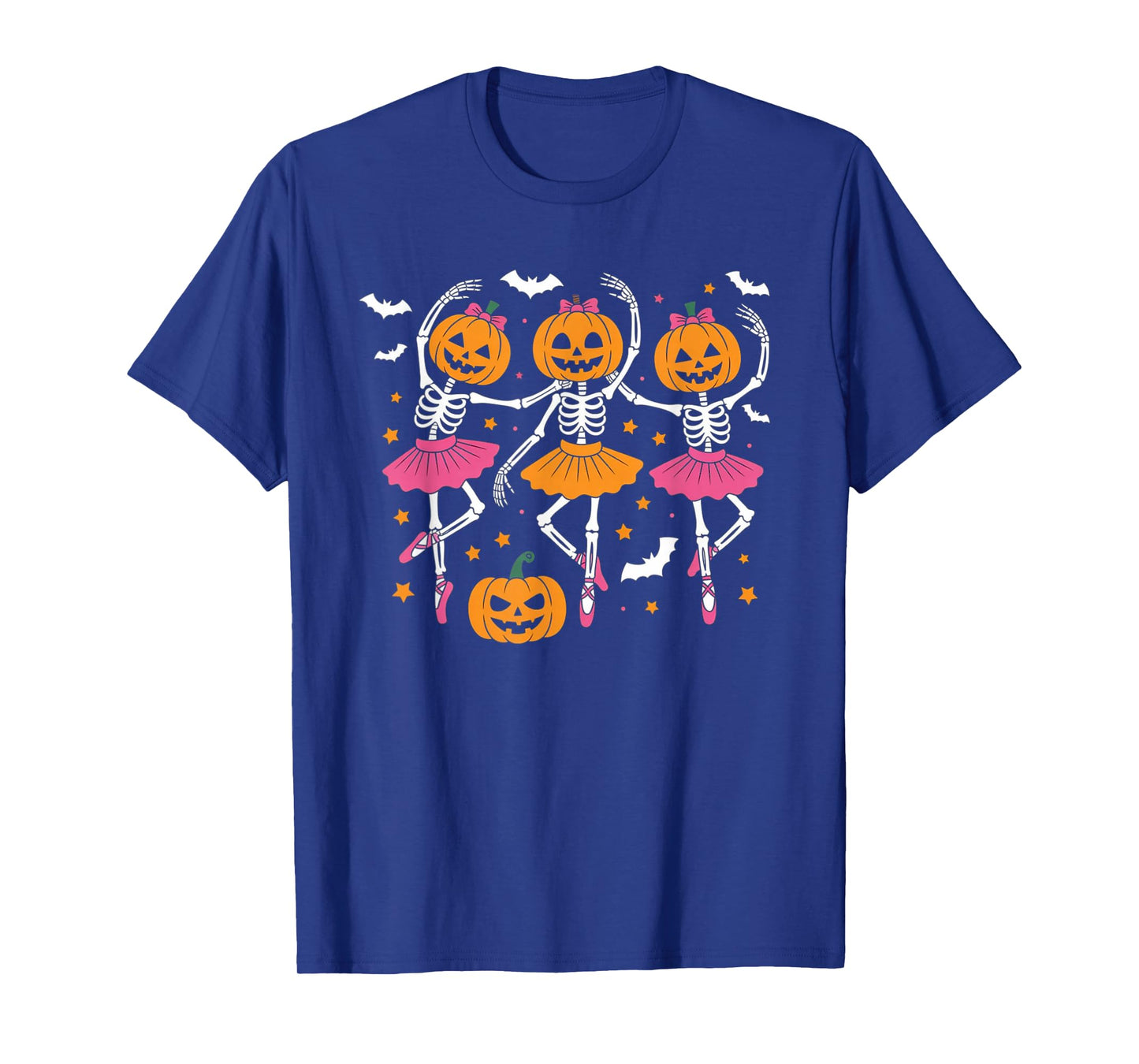 Girls Halloween Ballet Skeleton Pumpkin Skeleton Women Gifts T-Shirt