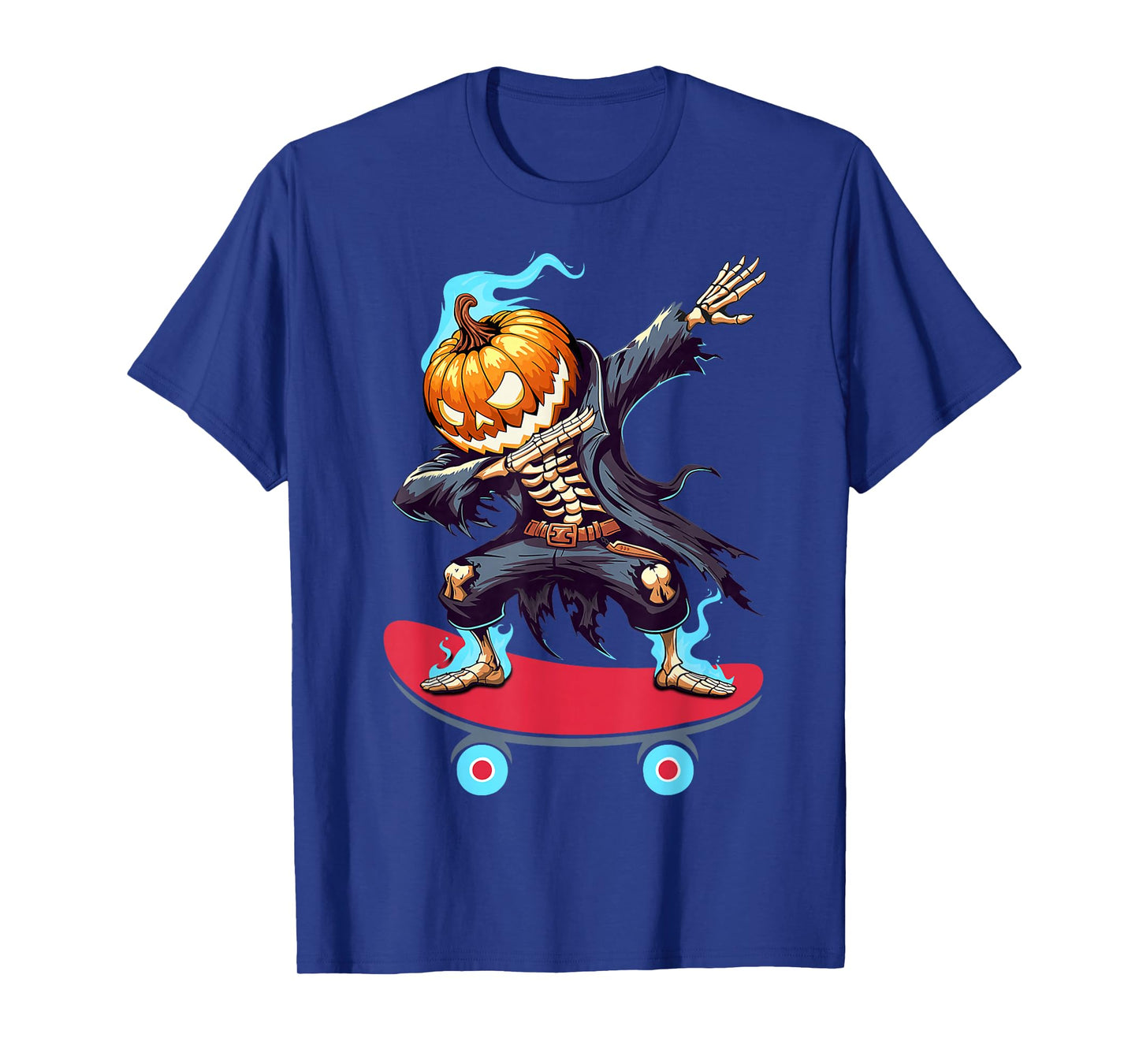 Dabbing Halloween Skeleton Skateboarding Spooky Halloween T-Shirt