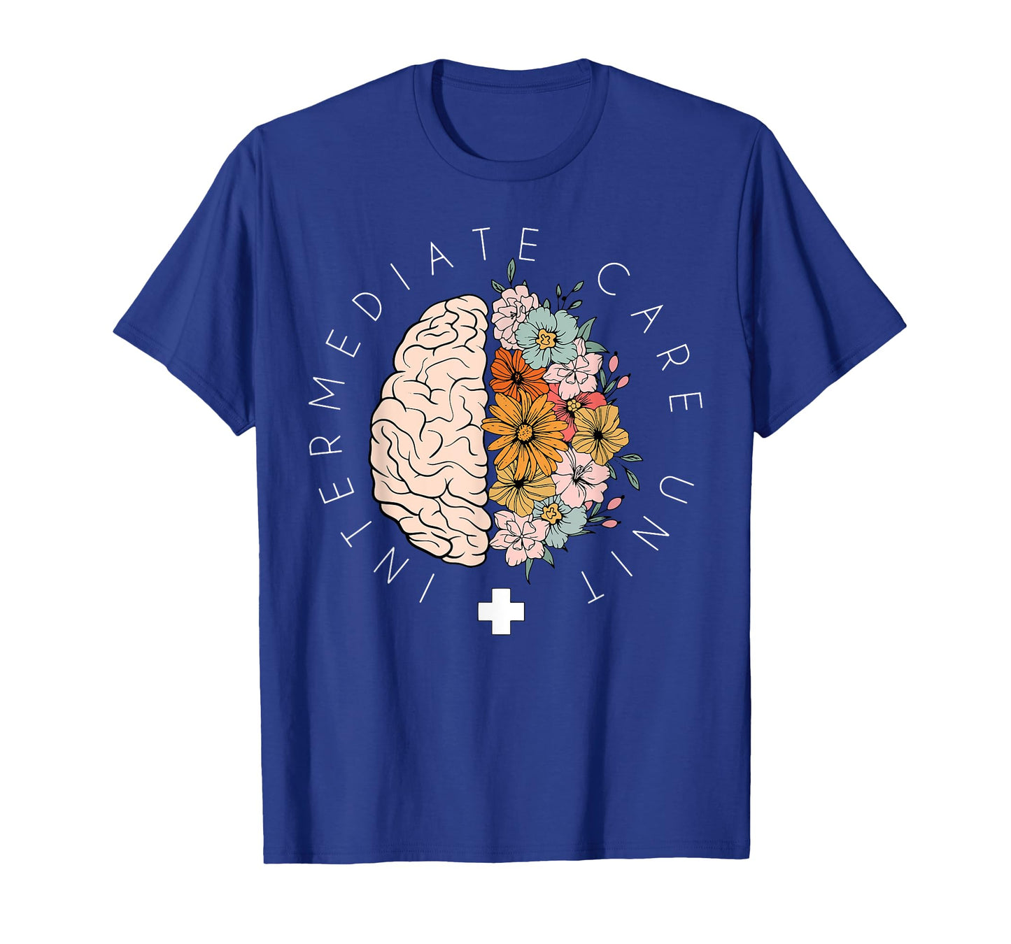 Floral Brain IMCU Intermediate Care Unit Nurse Appreciation T-Shirt
