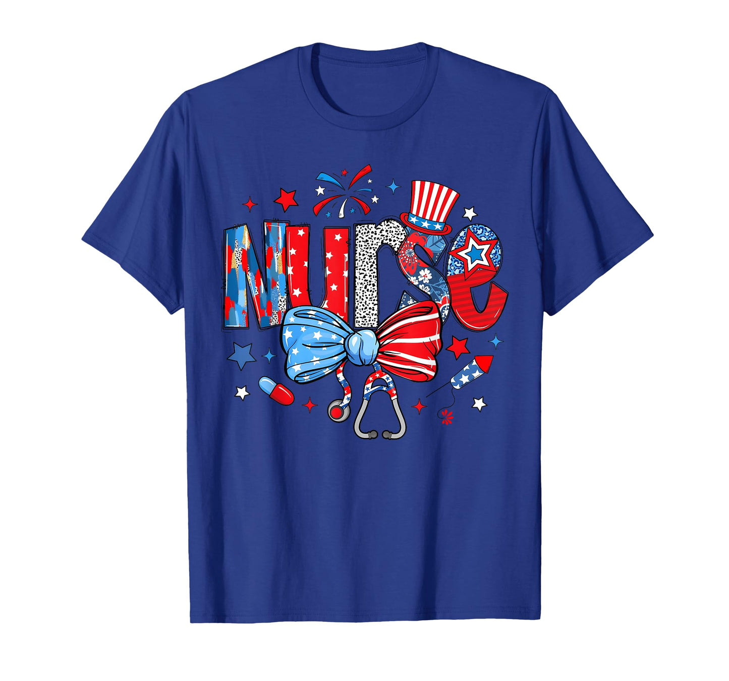4th Of July Nurse American Flag Fourth Of July Independence T-Shirt