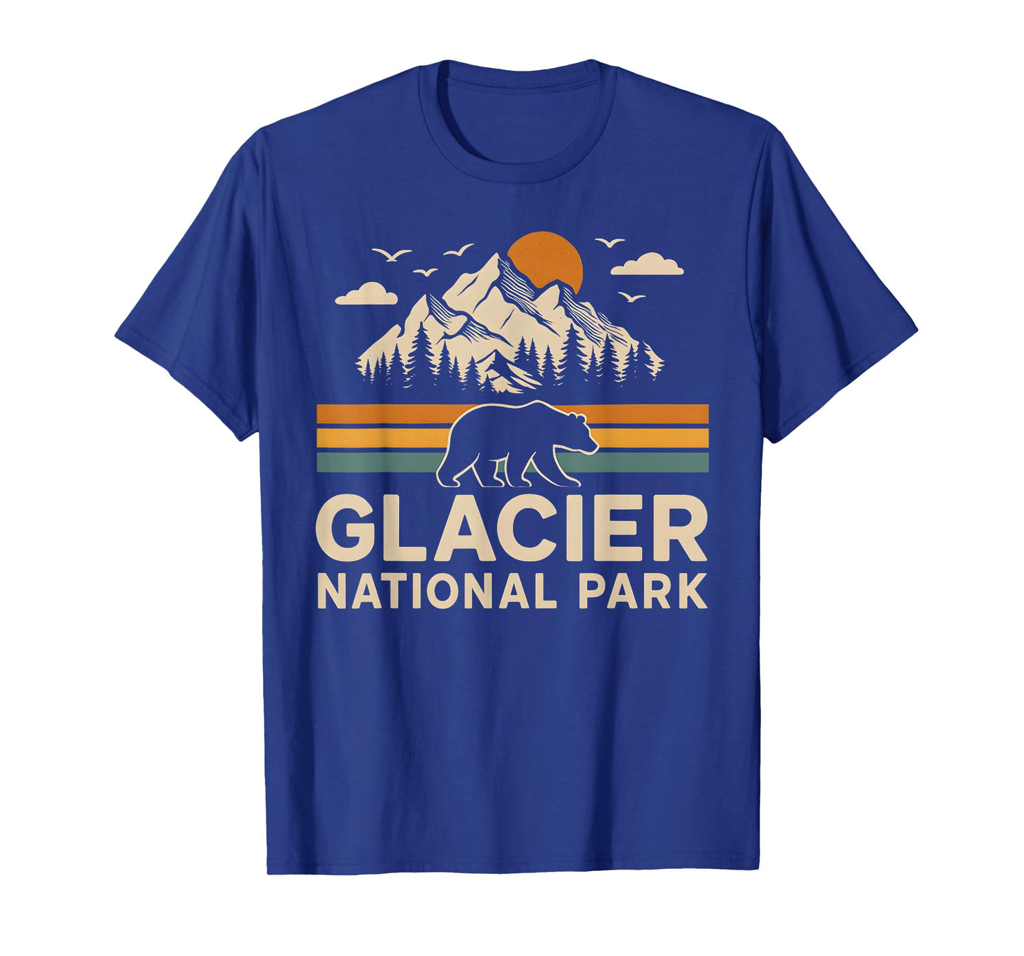 Glacier National Park Montana Outdoor Hiking Retro Vintage T-Shirt