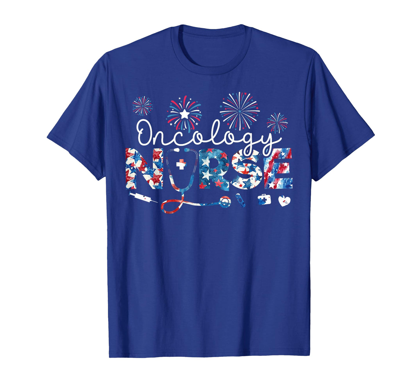 Oncology Nurse American Flag USA Patriotic 4th of July T-Shirt