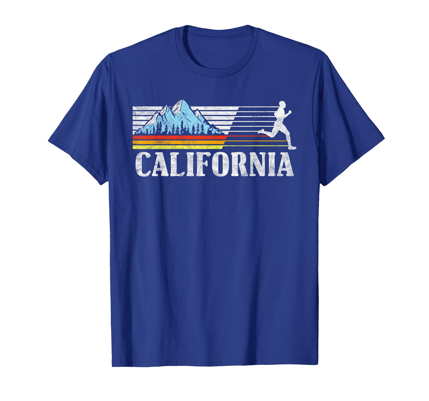 California Trail Running Retro Mountains 80s Graphic T-Shirt