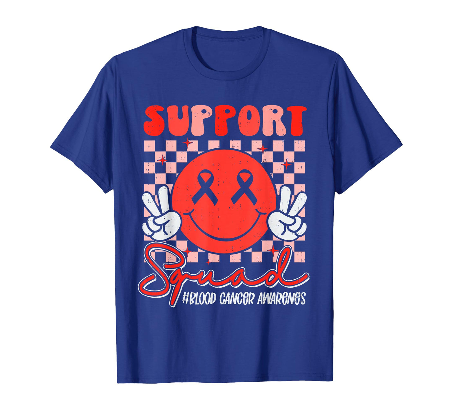 Blood Cancer Awareness Smile Ribbon Red Support Boy Kid Girl T-Shirt