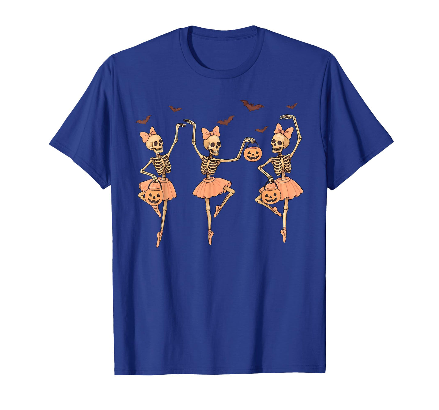 Ballet Pumpkin Skeleton Scary Halloween Men Women Boys Girl T-Shirt