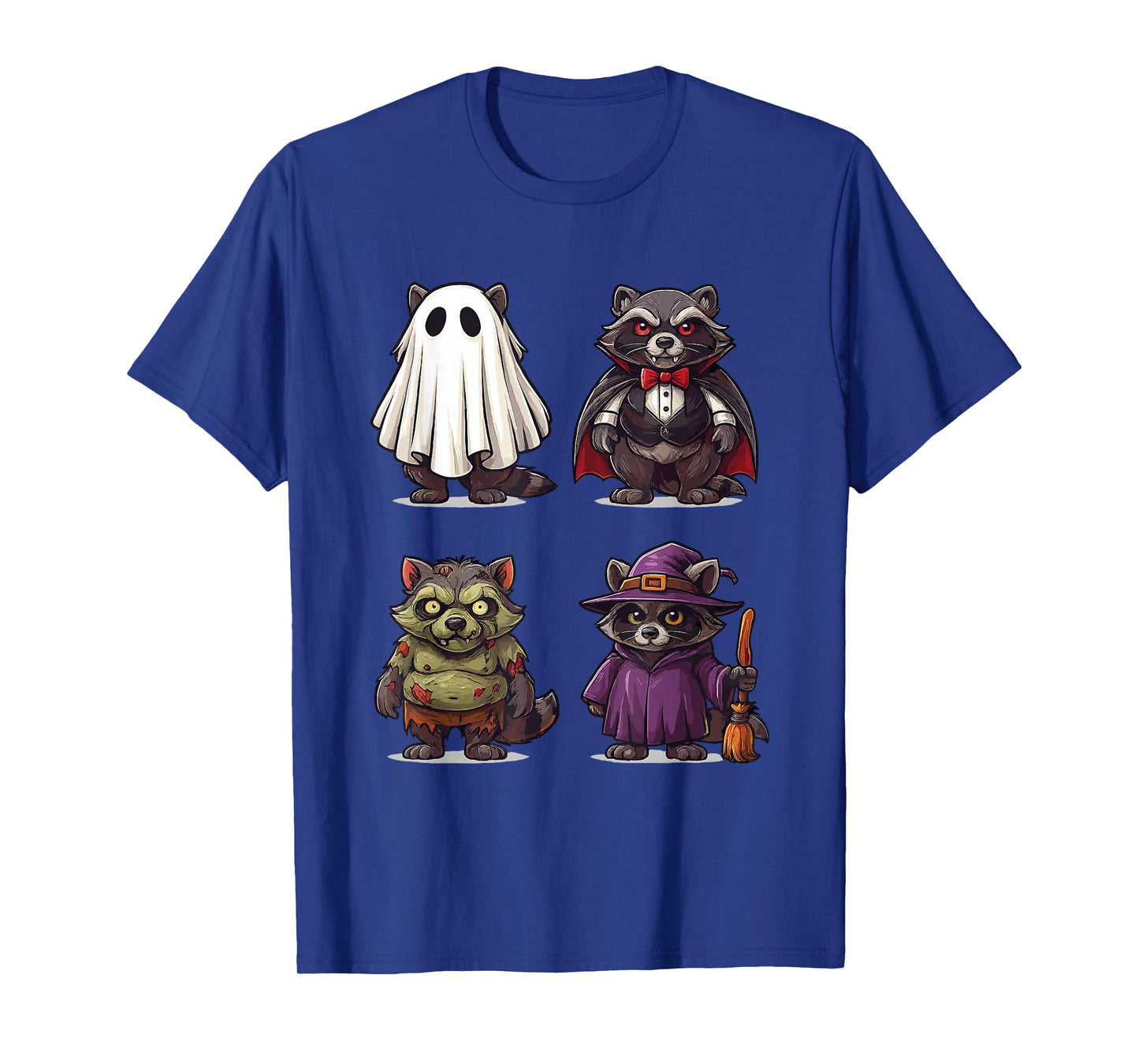 Funny Racoon Ghost Witch Zombie Halloween Costume Boys Girls T-Shirt