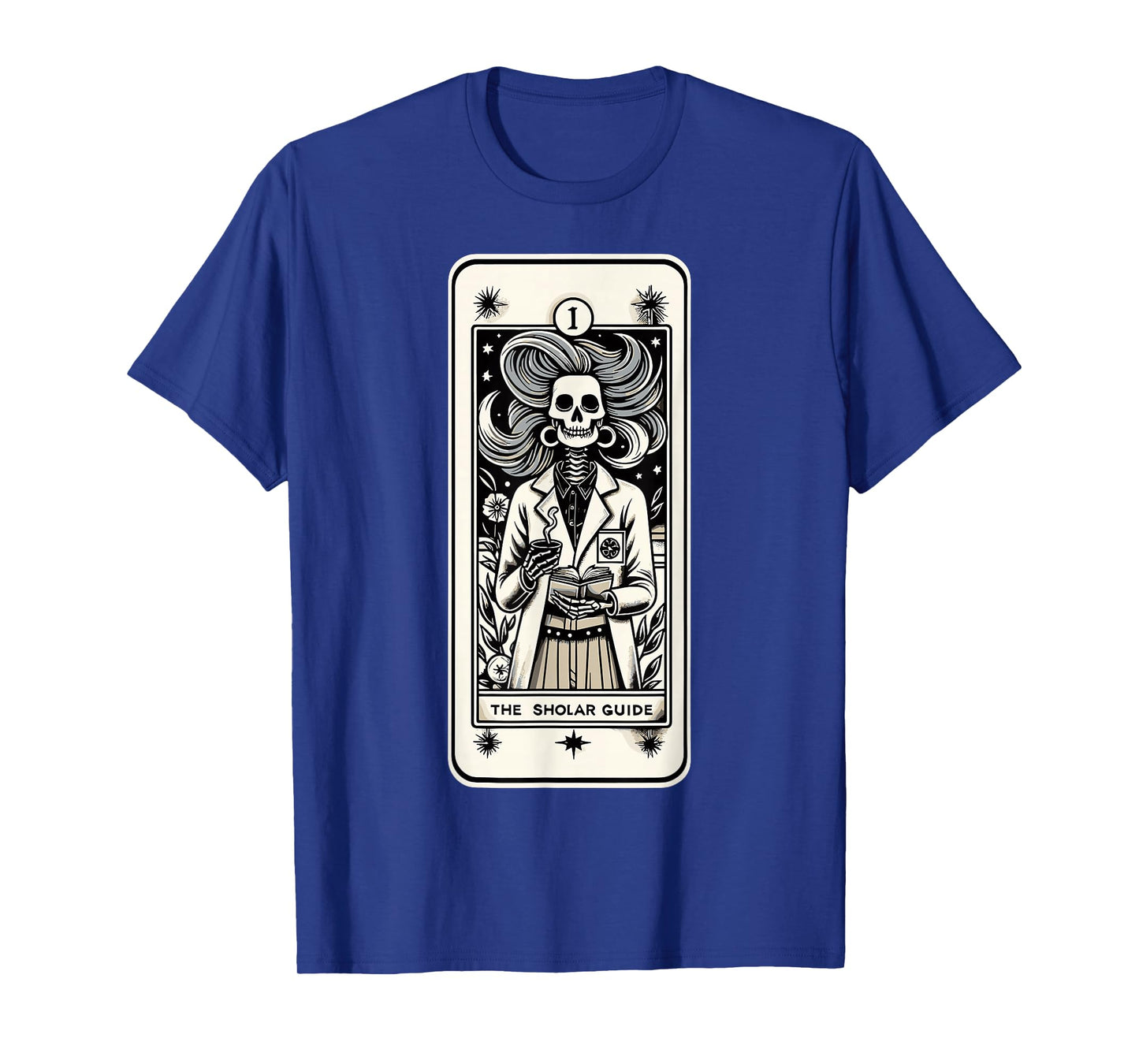 Skeleton Scientist Gothic Tarot Celestial Teacher T-Shirt