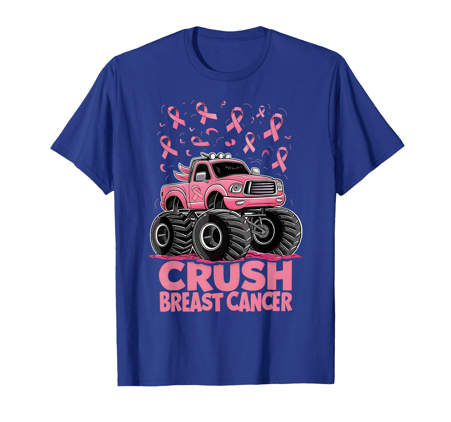 Kids Boys Pink Ribbon Breast Cancer Awareness Crush Cancer T-Shirt