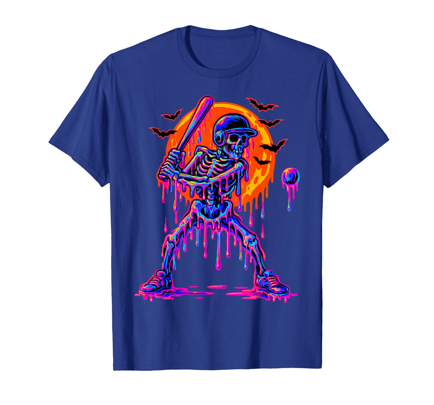 Drip Skeleton Batting Baseball Halloween T-Shirt