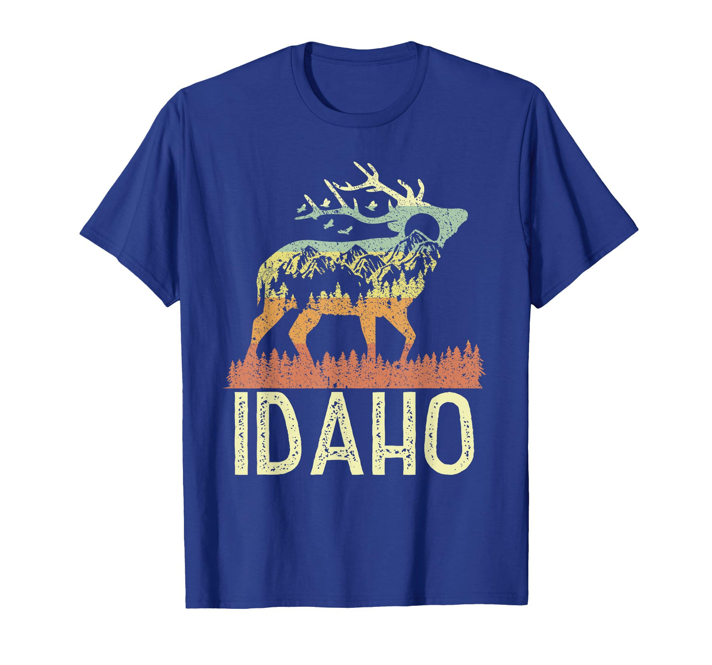 Idaho Retro Mountain Vintage Elk Hiking Men Women Kids Gift T-Shirt