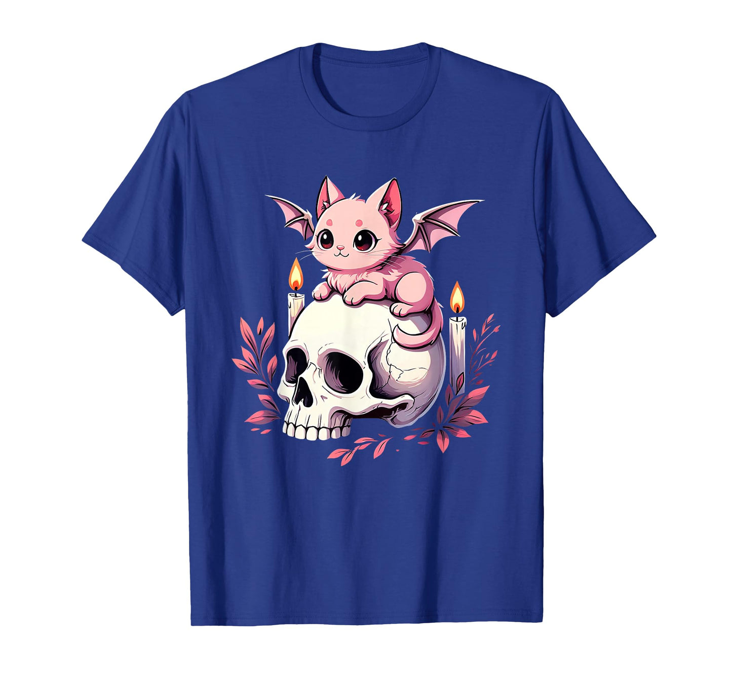Cute Kawaii Pastel Goth Cat Bat Skeleton Spooky Men Women T-Shirt