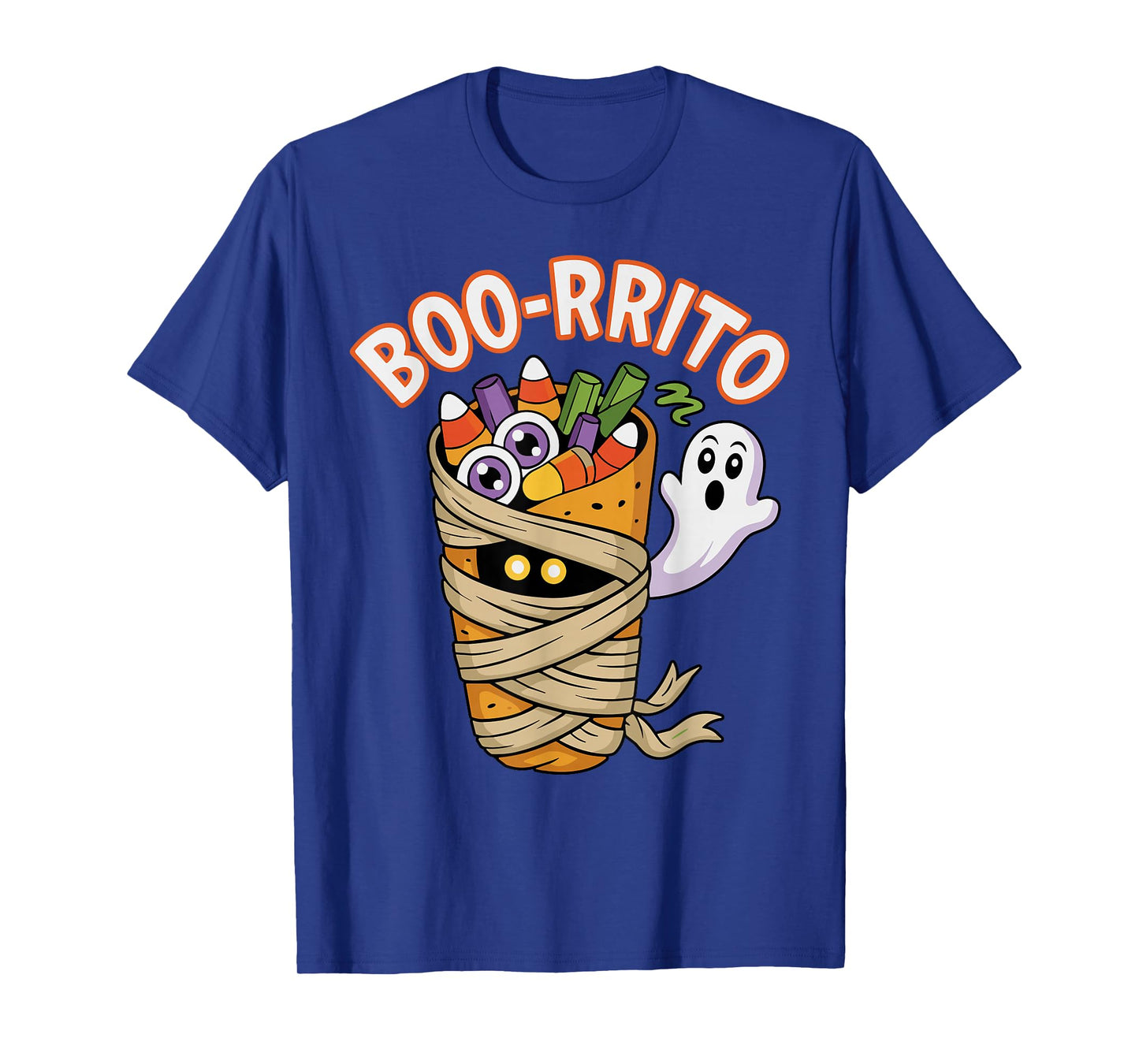 Retro Boo-rrito Spooky Burrito Ghost Halloween Mexican Food T-Shirt