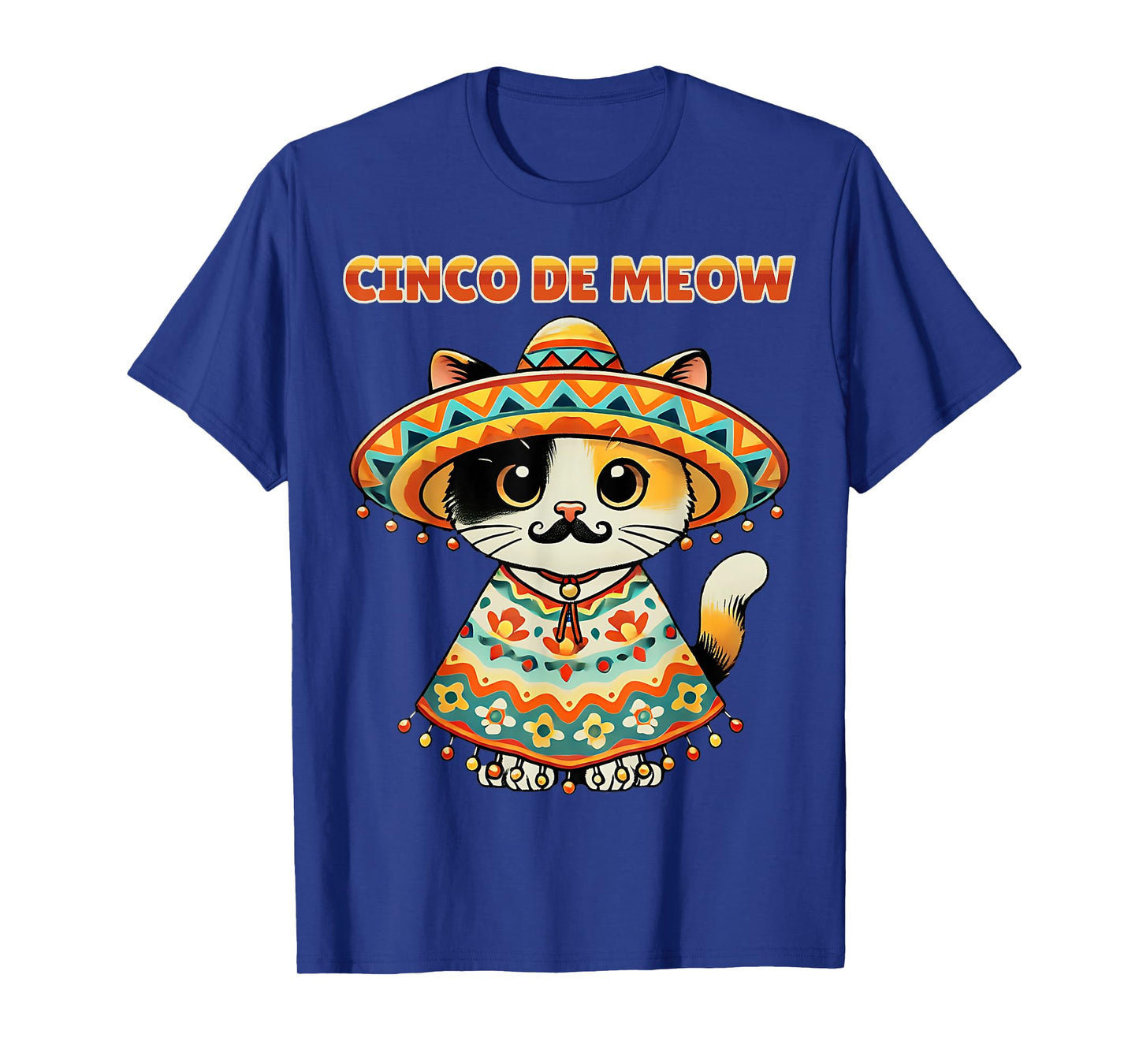 Cinco De Meow Funny Cat Sombrero Fiesta Humor T-Shirt