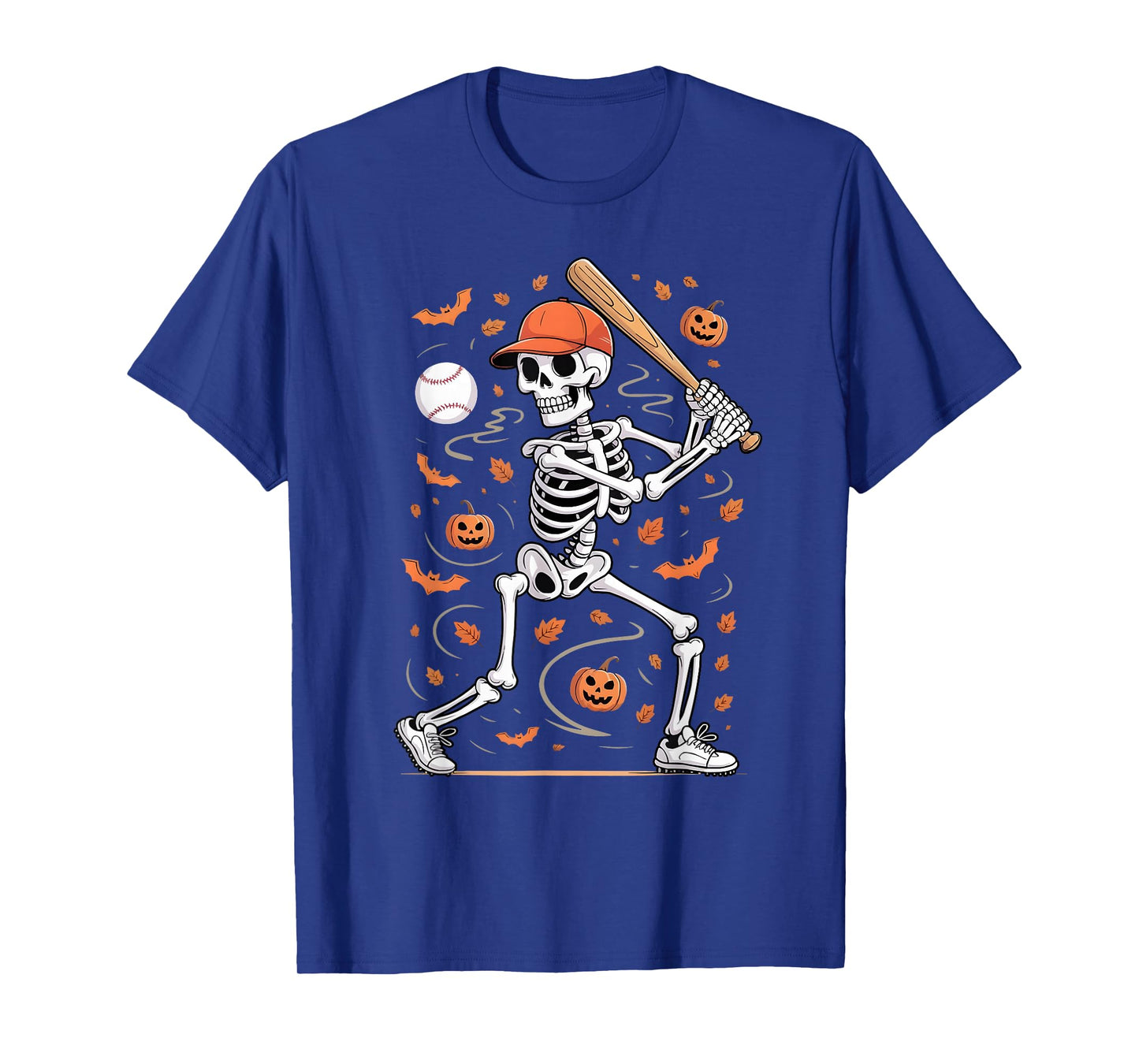 Skeleton Baseball Halloween Costume Funny Men Boys Kids Tee T-Shirt