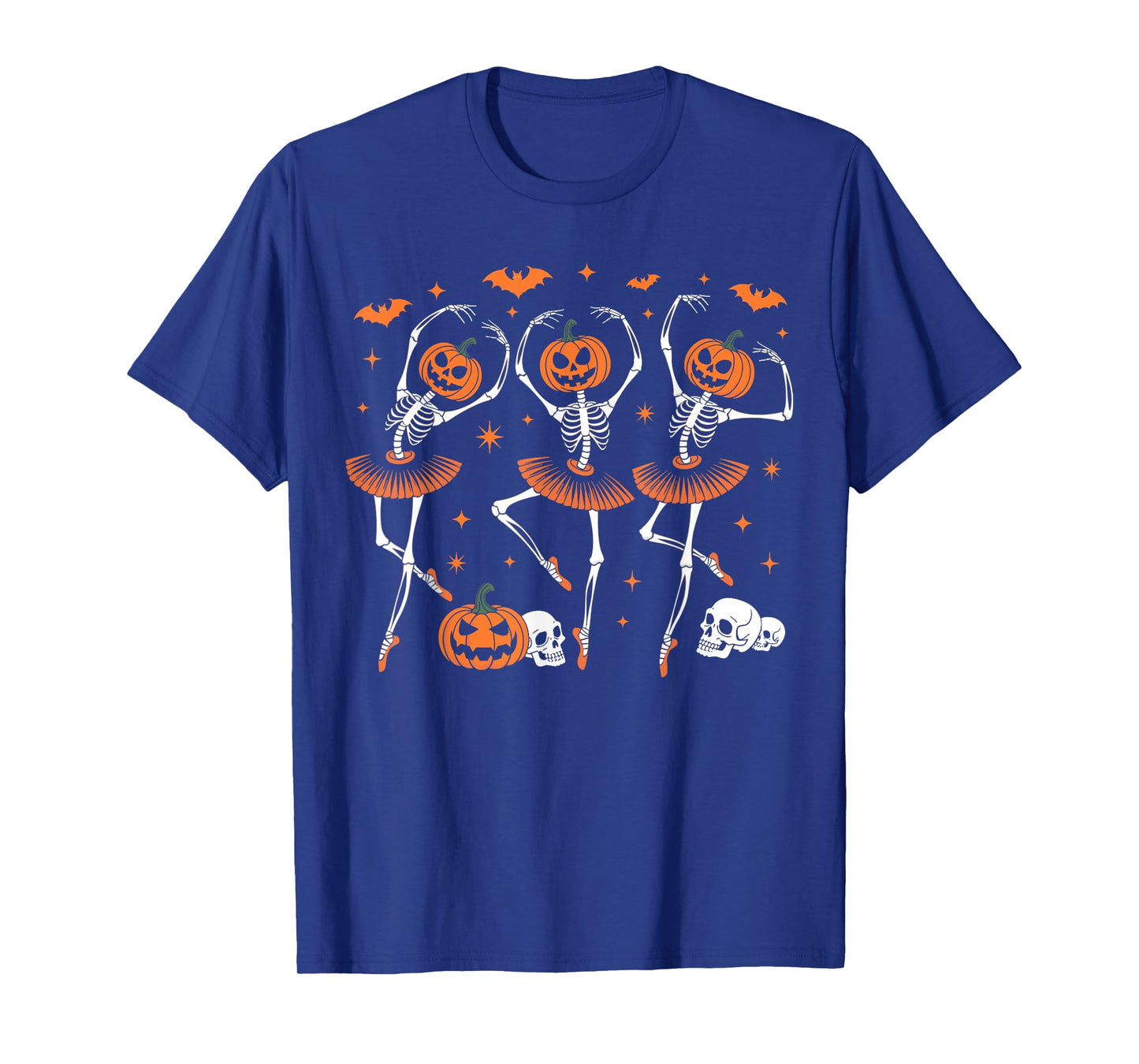 Dancing Skeleton Ballet Pumpkin Scary Halloween T-Shirt