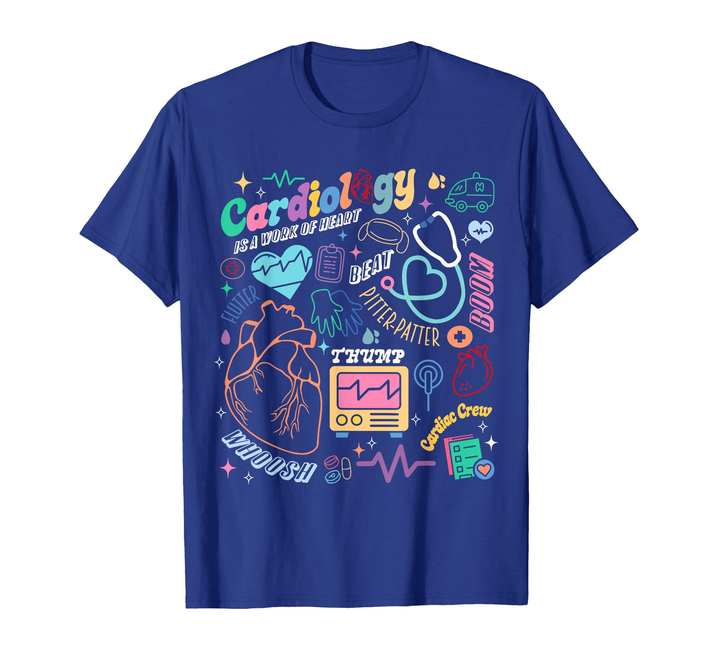 CVICU Cardiac Nurse Retro Anatomy Cardiology Human Heart RN T-Shirt