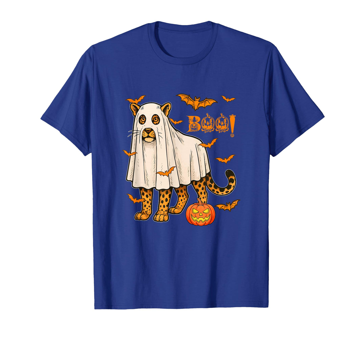 Boo Halloween Leopard Cosplay Ghost Costume Animal Lover T-Shirt