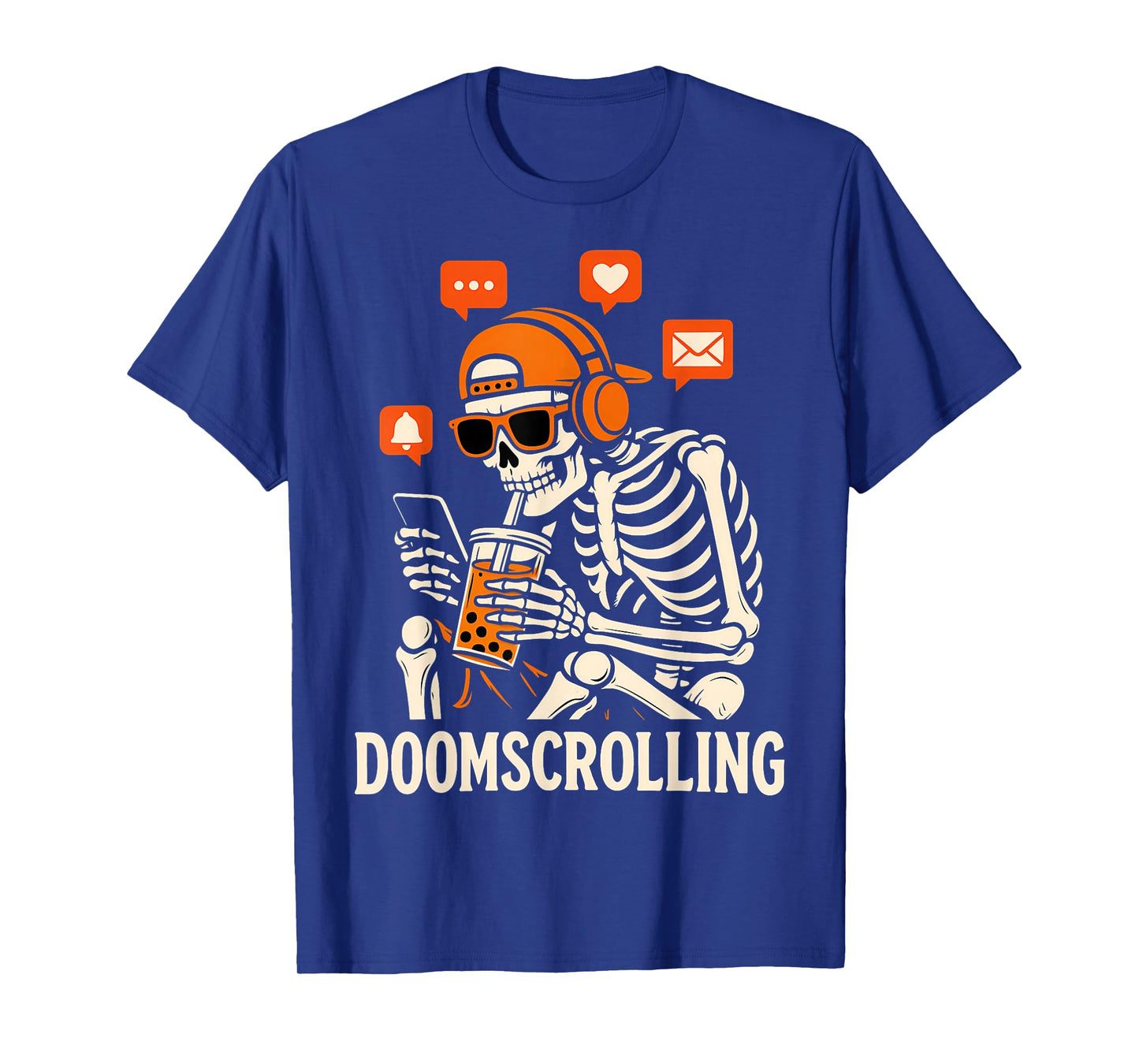 Halloween Skeleton Doomscrolling Costume T-Shirt