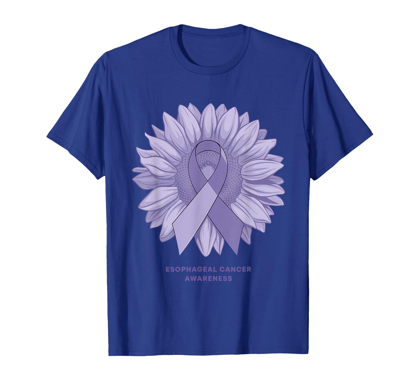 Esophageal Cancer Awareness Periwinkle Ribbon Sunflower T-Shirt