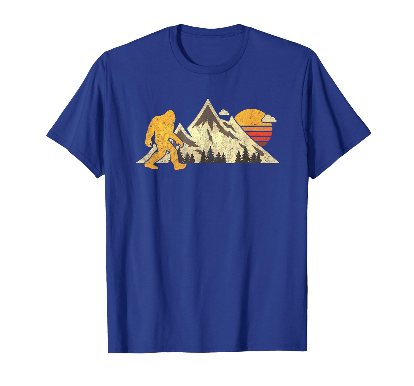 Bigfoot Vintage Mountain Sun Sasquatch Camping Hiking T-Shirt