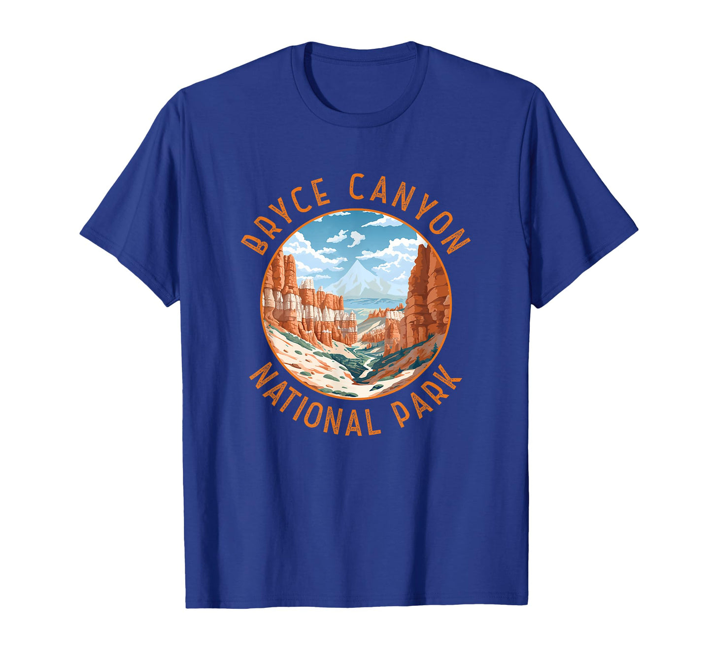 Bryce Canyon National Park Illustration Distressed Circle T-Shirt