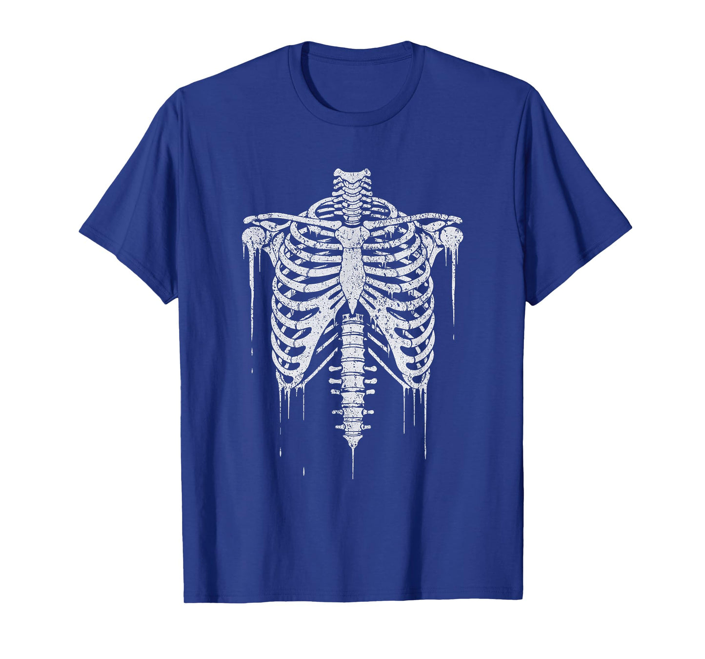 Grunge Skeleton Ribcage Dripping Bones Design T-Shirt